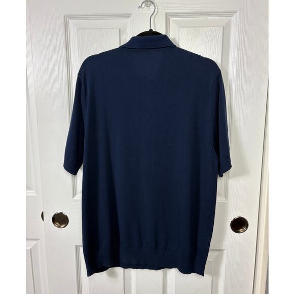 Fred Perry Men's Polo Shirt Size XL Tonal Knitted Navy NWT - Picture 2 of 6